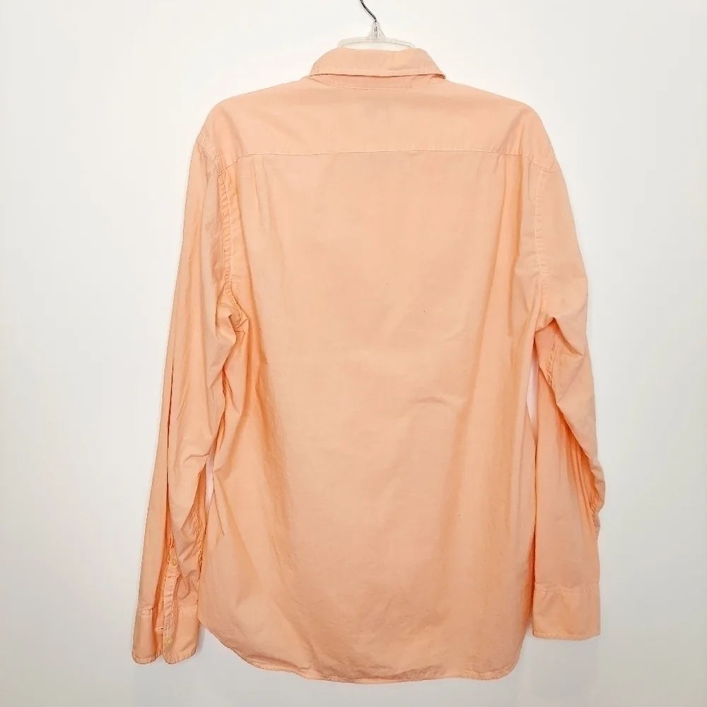 J. Crew Oxford shirt Large Peach Button Down EUCJ.